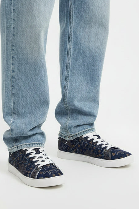 LAX Pattern Low-Top Sneakers