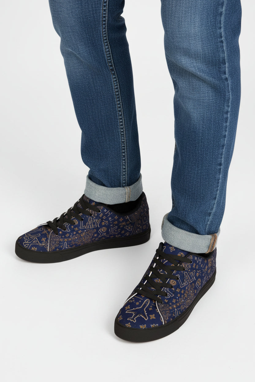 LAX Pattern Low-Top Sneakers