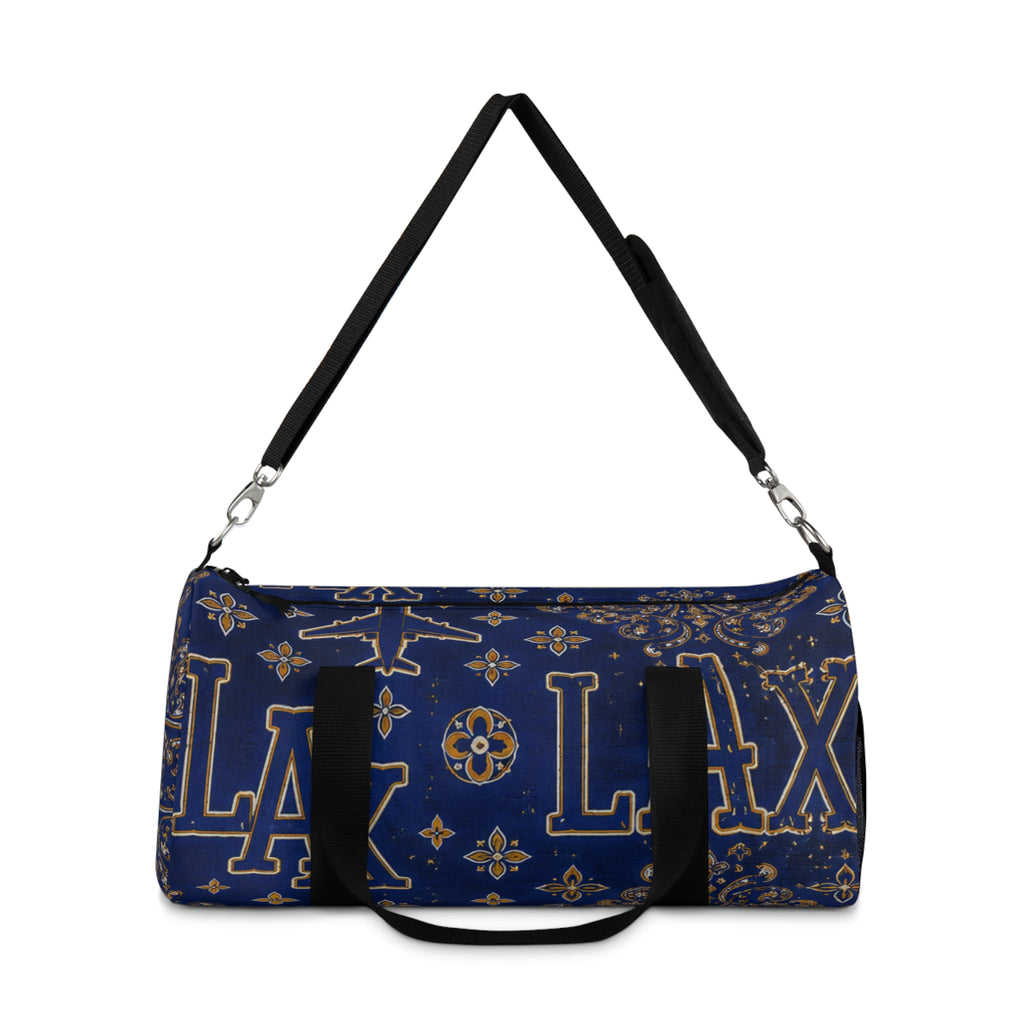 LAX Navy Floral-Print Duffel Bag — Travel & Gym Weekender