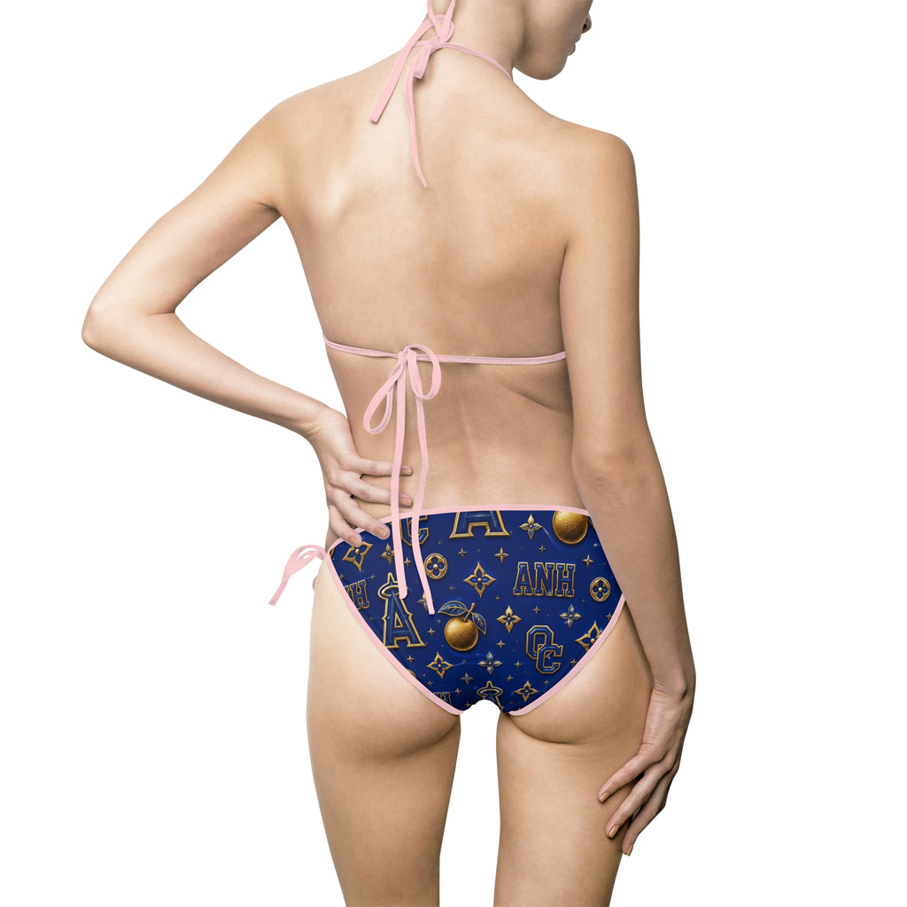 Anaheim Monogram Bikini — Women's Triangle Swimwear with Nautical 'A' Pattern