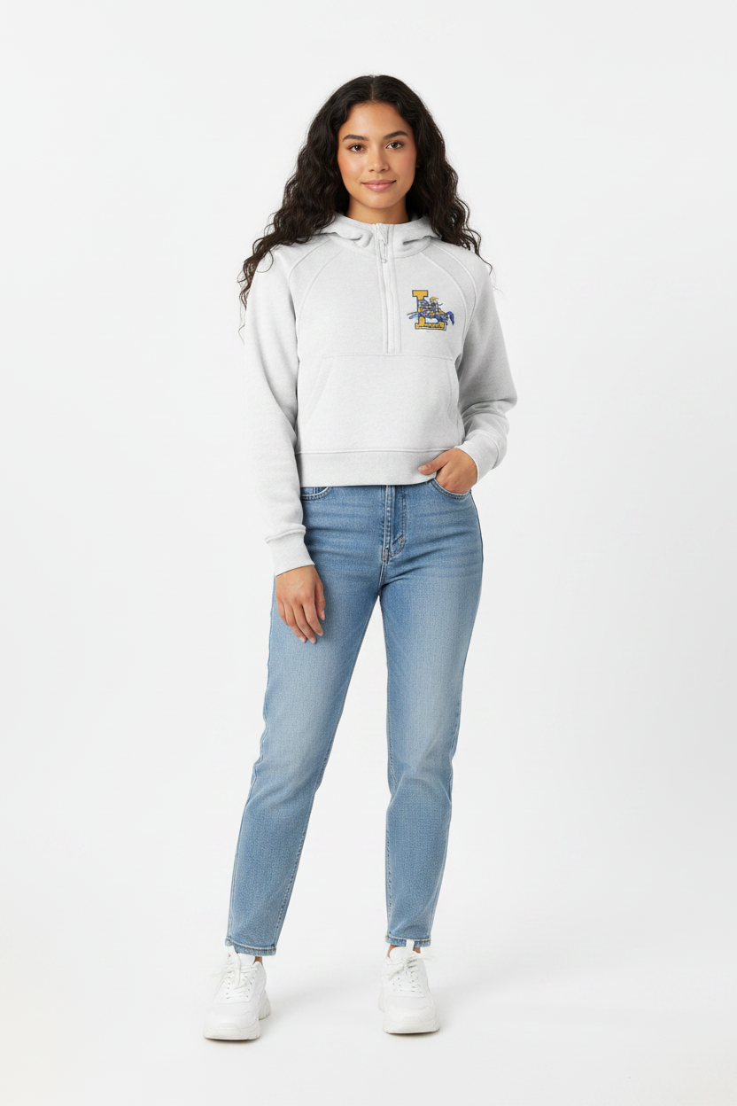 Cropped Half-Zip Hoodie