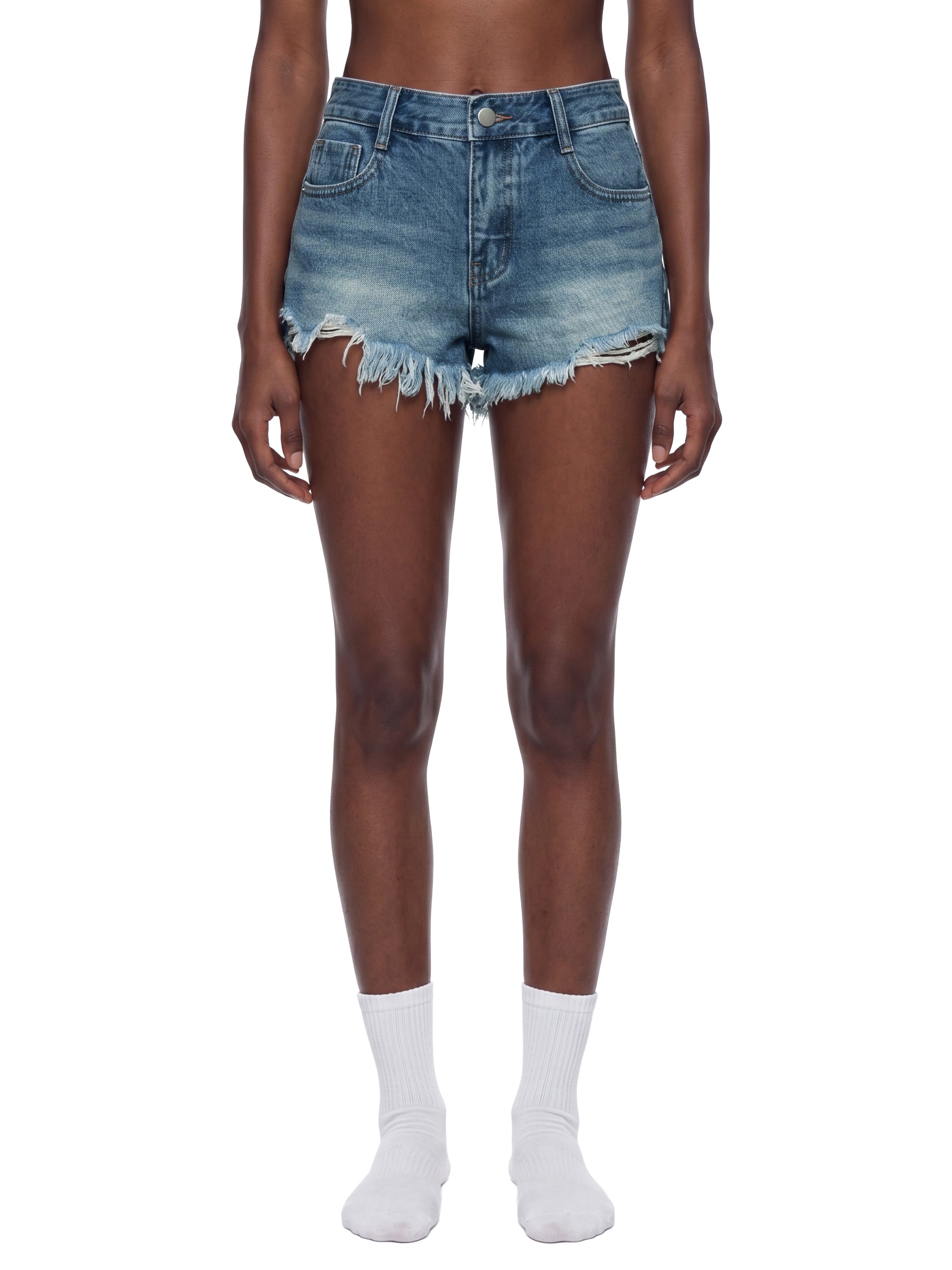 Women's Vintage-Wash Denim Shorts